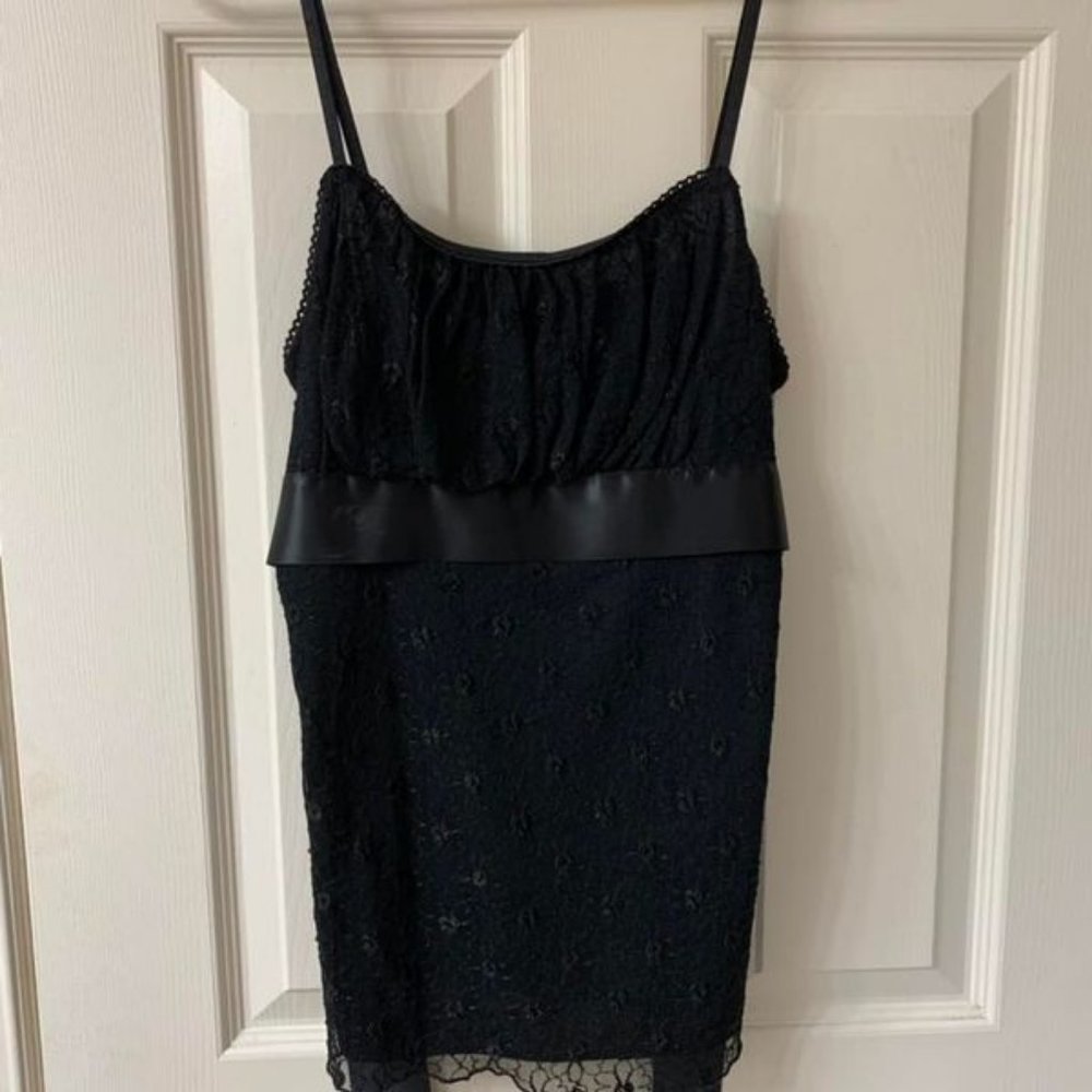 🌷3 for $25🌷Forever, US L, Black Lace Ribbon Adjustable Strap Camisole